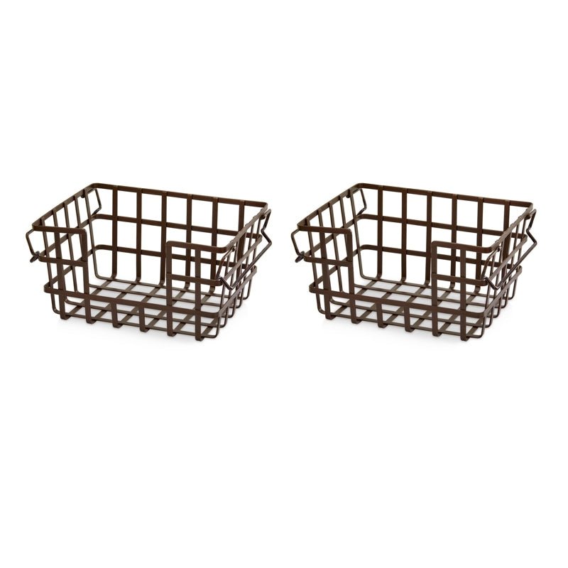 Seville Classics 2 Pk Iron Slat Stacking Nesting Basket - Farmacias Arrocha