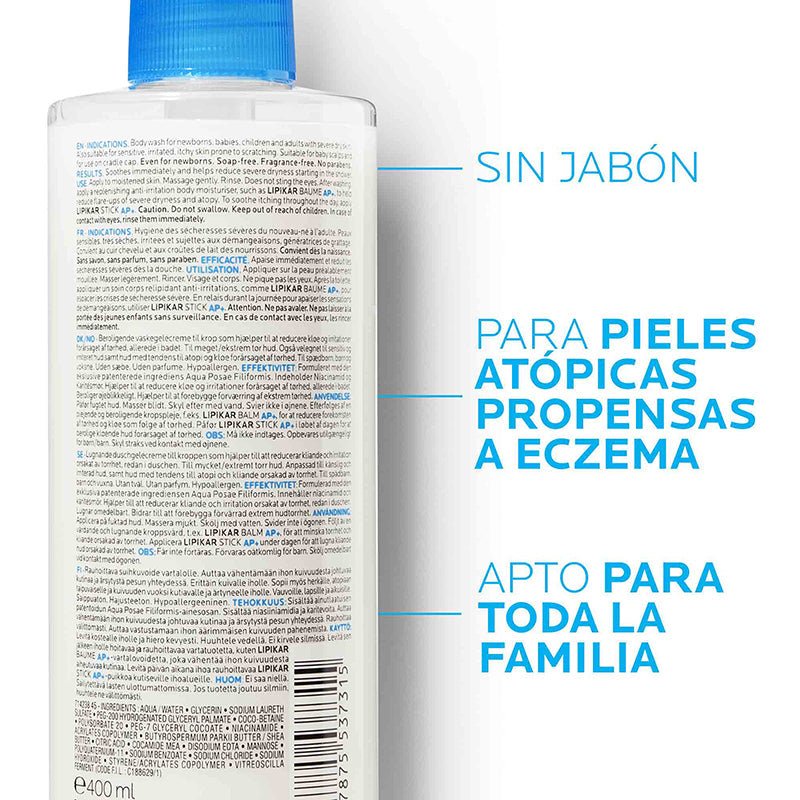 La Roche-Posay Lipikar Syndet AP+ Gel 400ml - Farmacias Arrocha