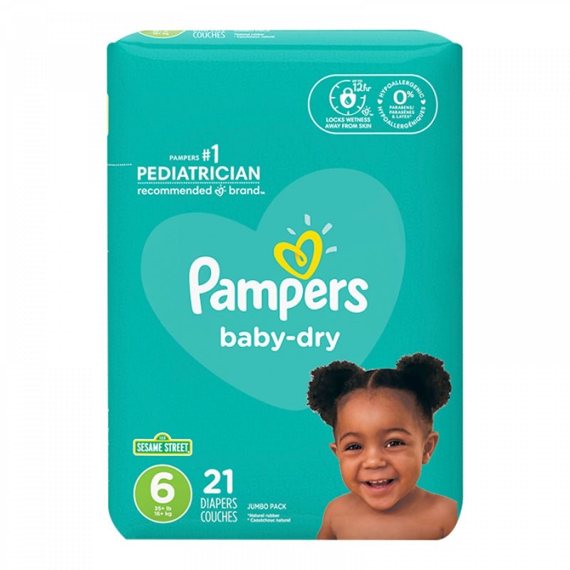 Pañal Pampers Baby Dry Talla 6 Jumbo - 21 Unidades