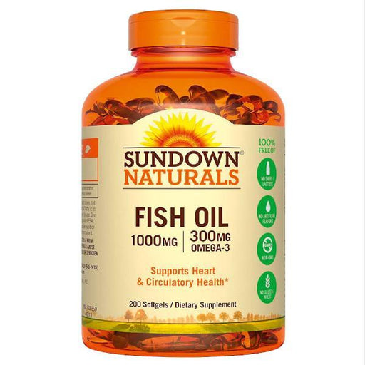 Sundown Naturals Fish Oil 1000 mg 200 Softgels - Farmacias Arrocha