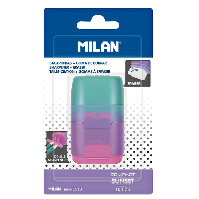Blister 3 crayons, taille-crayons et gomme milan
