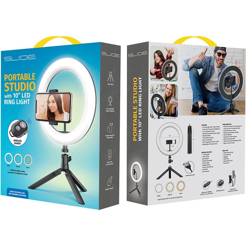 Slide Mini Tripode Ajustable Con Aro De Luz Y Soporte Para Moviles - Farmacias Arrocha