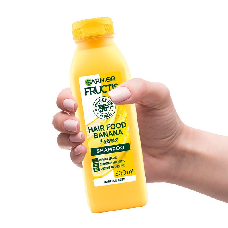 Garnier Fructis Hair Food Shampoo de Fuerza Banana 300 ML - Farmacias Arrocha