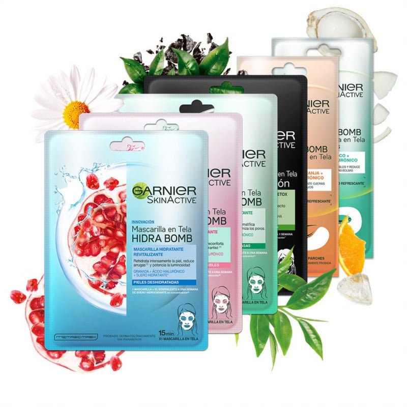 Garnier Skin Active Mascarilla en Tela Hydra Bomb Té Verde - Matificante - Farmacias Arrocha