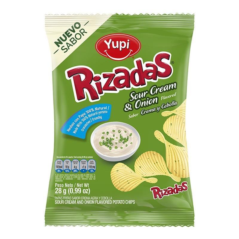 Yupi Rizadas Sour Cream 28Gr - Farmacias Arrocha