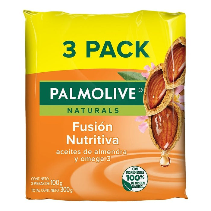 Jabón de Tocador Palmolive Naturals Fusión Nutritiva Almendra y Omega 3 100 g 3 Pack - Farmacias Arrocha