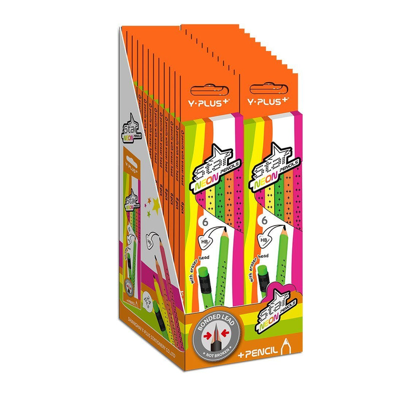 Y-plus+ Lapices De Grafito Star Neon 6 - Farmacias Arrocha