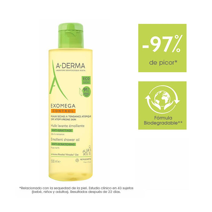 A-Derma Exomega Control Aceite Emoliente 500Ml (Pieles Secas/Atópicas) - Farmacias Arrocha