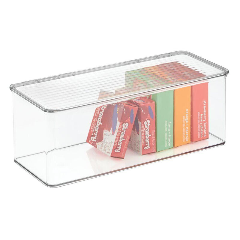 iDesign Recipiente Con Tapa, Apilable 5.5"X13"X5" - Farmacias Arrocha