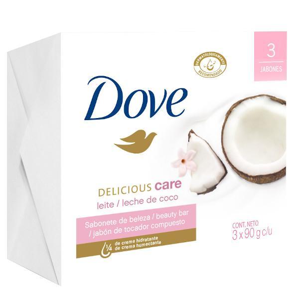 Dove Jabon Leche De Coco 3X90G - Farmacias Arrocha