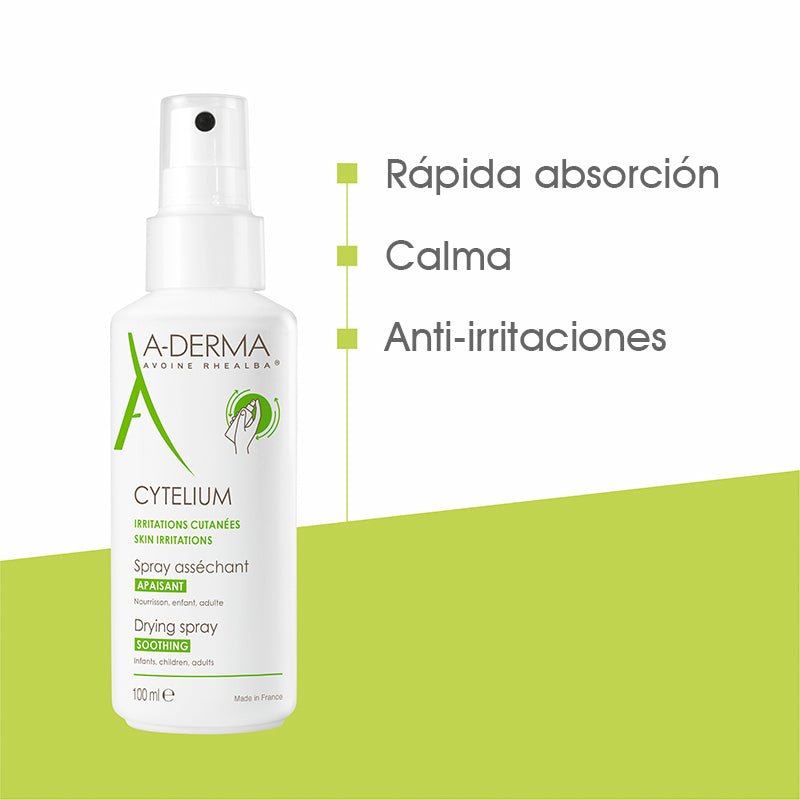 A-Derma Cytelium Spray 100Ml Spray Secante - Pieles Irritadas Exudativas - Farmacias Arrocha