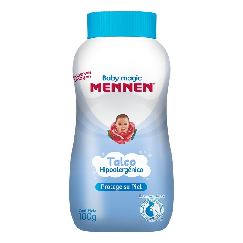Talco para Bebés Mennen Baby Magic Azul 100 g - Farmacias Arrocha