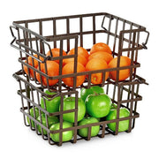 Seville Classics 2 Pk Iron Slat Stacking Nesting Basket - Farmacias Arrocha