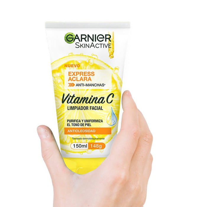 Garnier Express Aclara Gel Limpiador Vitamina C 150 ml - Farmacias Arrocha