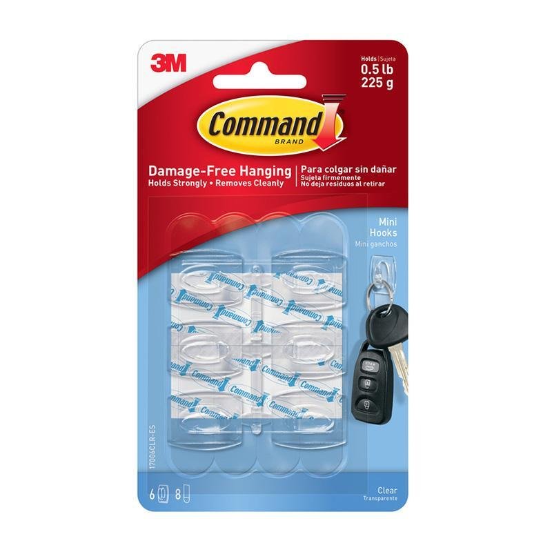 3M Scotch Command Gancho Mini Clear (17006) - Farmacias Arrocha
