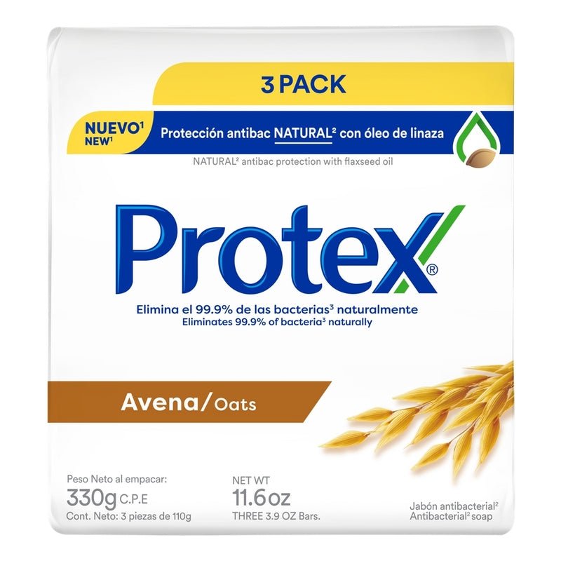Jabón de Tocador Antibacterial Protex Avena 110 g 3 Pack - Farmacias Arrocha