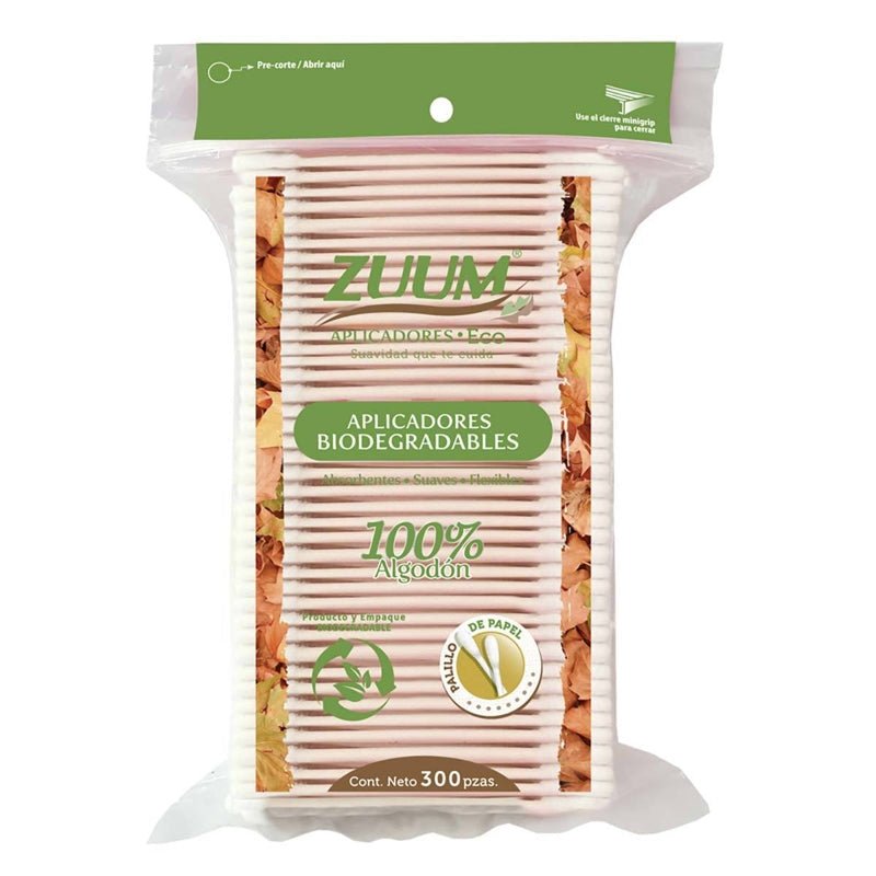 Zuum Aplicadores Bolsa 300Pz Papel - Farmacias Arrocha