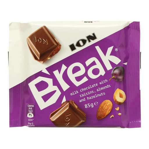 Ion Break Milk Choc Raisin Nut 85Gr - Farmacias Arrocha