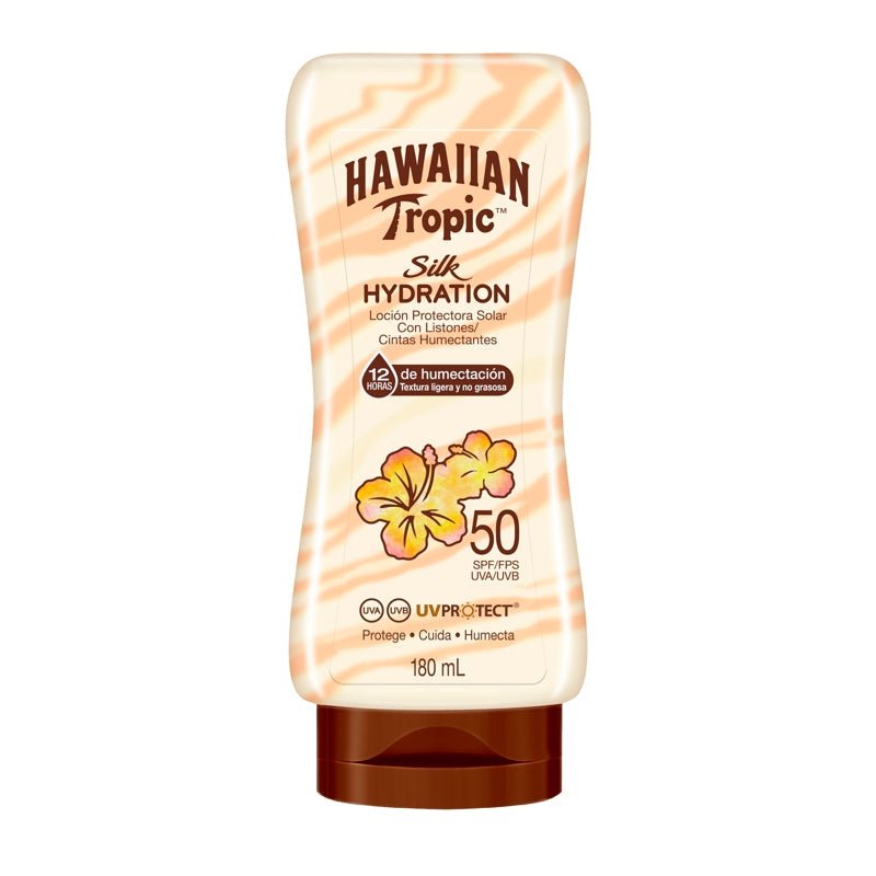Hawaiian Tropic Silk Hydratation Locion Protectora Solar con Listones SPF 50 - 180ml - Farmacias Arrocha