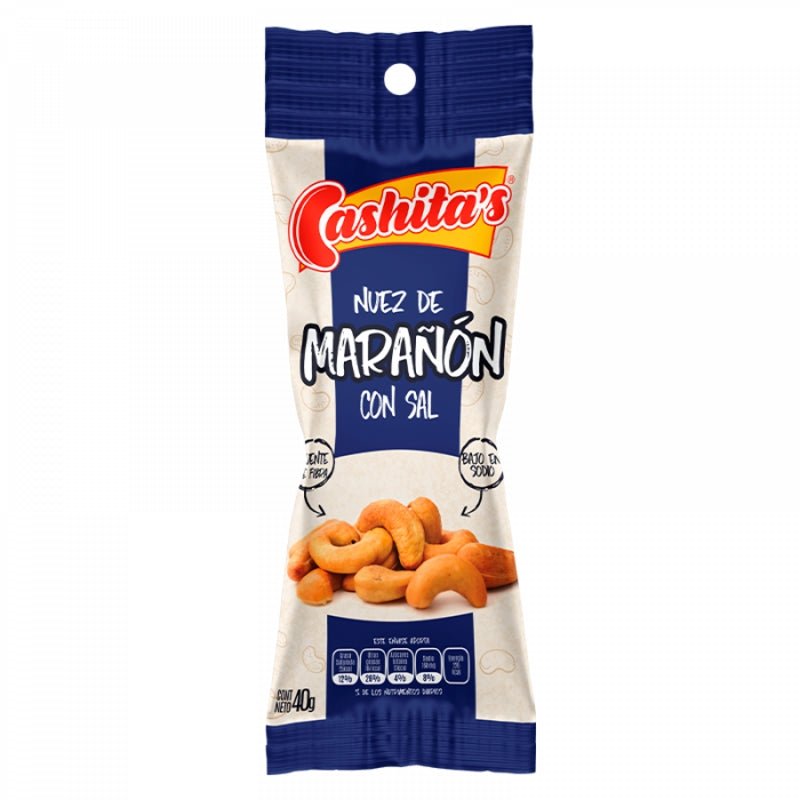 Cashitas Marañon Con Sal Tubo 40Gr - Farmacias Arrocha