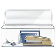 iDesign Recipiente Con Tapa, Apilable 5.5"X13"X5" - Farmacias Arrocha