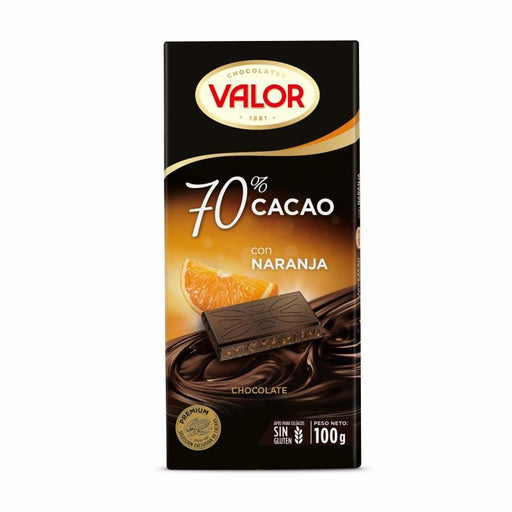 Valor Chocolate 70% Cacao Premium Naranja - Farmacias Arrocha