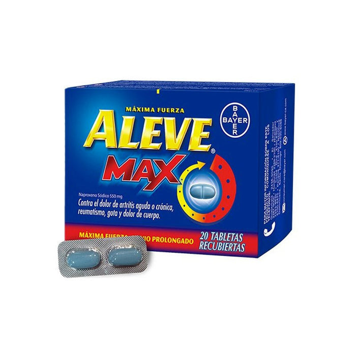 Aleve Max 550Mg X 20 Tabletas Recubier. - Farmacias Arrocha
