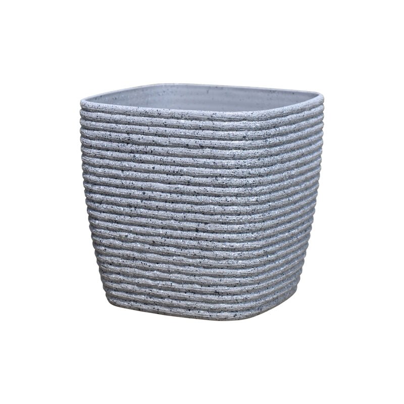 Pote Platico Cuadrado Gris 28x28x26 cm - Farmacias Arrocha