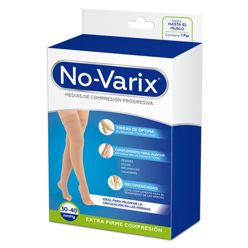 No-Varix Media Beige H/Muslo Extra Firme - Farmacias Arrocha