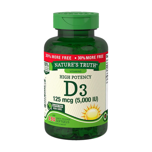 Nature'S Truth Vitamina D3 5000Ui X 100+30 Bonus - Farmacias Arrocha