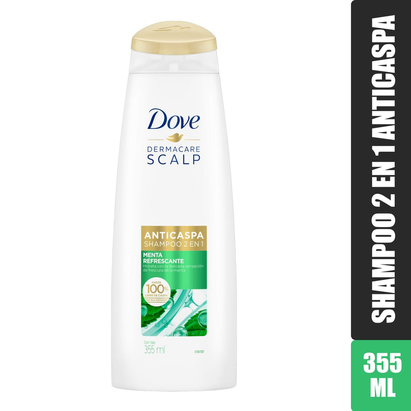 Dove Shampoo Anticaspa 2En1 Menta Refrescante 6X355ml - Farmacias Arrocha