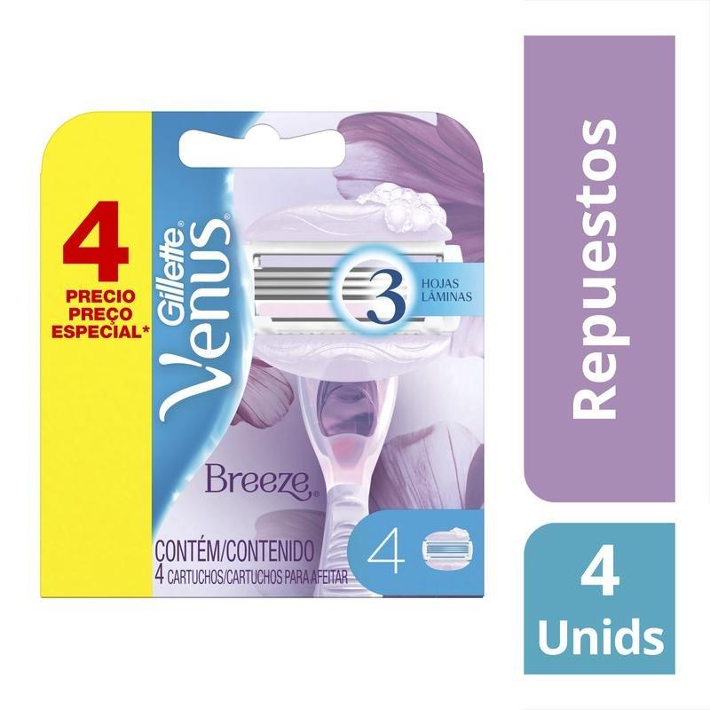 Gillette Venus Breeze Repuesto 4 Unid. - Farmacias Arrocha