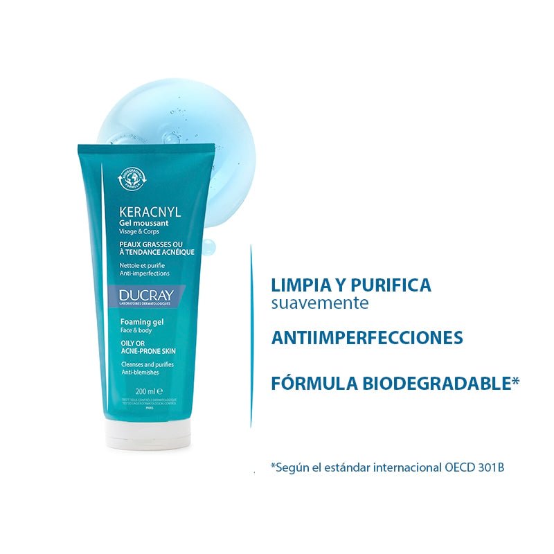 Ducray Keracnyl Gel Limpiador 200Ml - Farmacias Arrocha