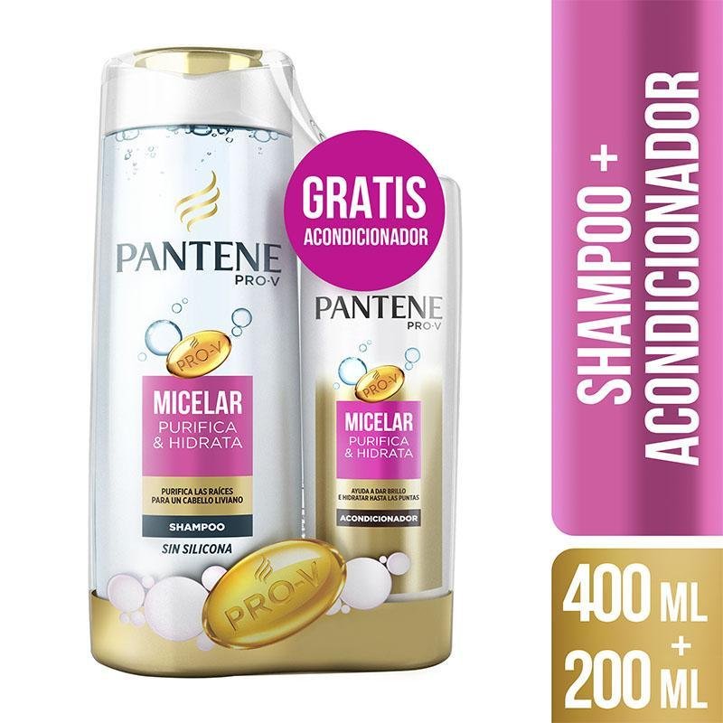 Pantene Pack Micelar Shampoo 400Ml + Acondicionador 200Ml - Farmacias Arrocha