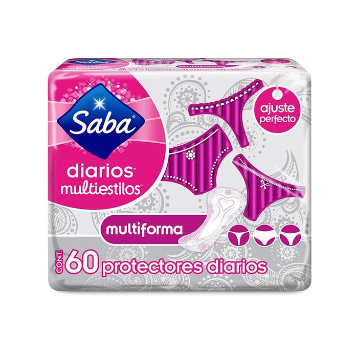 Saba Protectores Diarios Multiestilos 60'S - Farmacias Arrocha