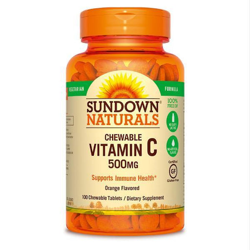Sundown Naturals C 500 mg Chewable Orange w/Rose Hips Tablets - Farmacias Arrocha