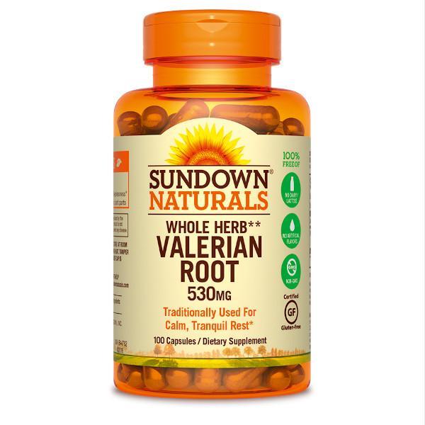 Sundown Naturals Valerian Root Whole Herb 530 mg Capsules - Farmacias Arrocha