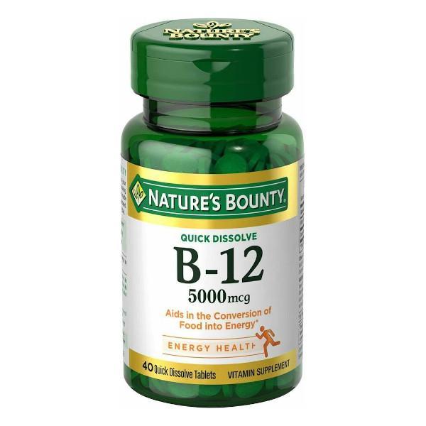 Nature's Bounty B12-5000 mcg Quick Dissolve 40 tabs - Farmacias Arrocha