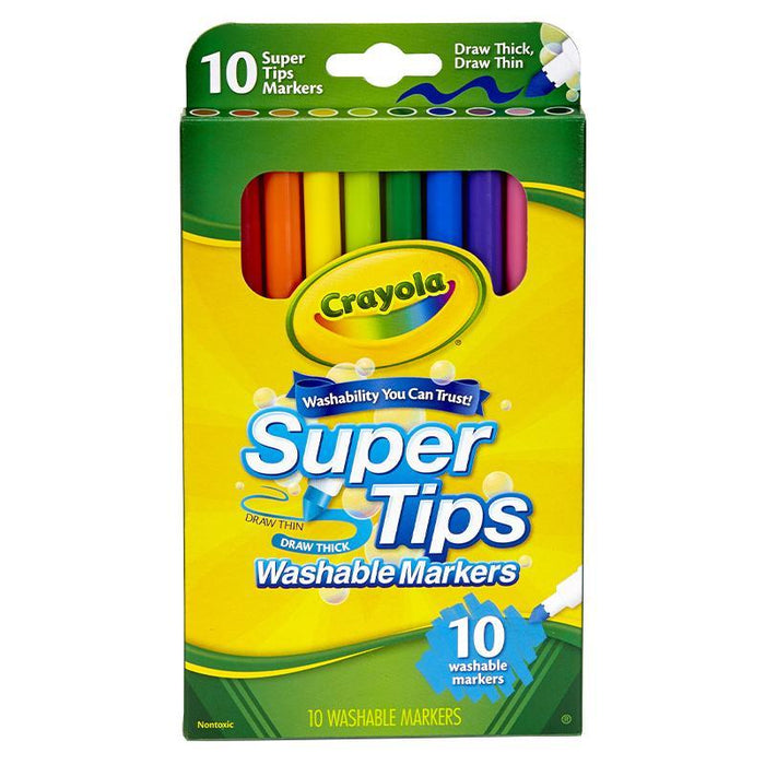 Crayola 10 Ct Washable Super Tips Fine Line Mar - Farmacias Arrocha