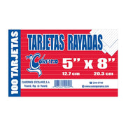 Corsario Tarjetas Rayadas Blanca 5X8 (30) - Farmacias Arrocha