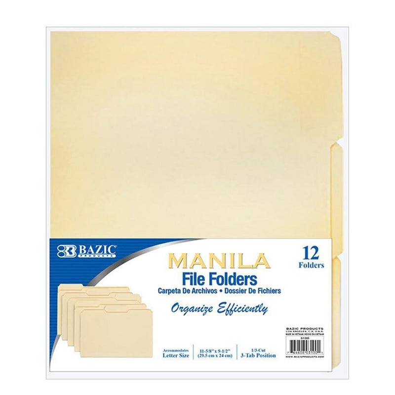 Bazic Cut Letter Folder Manila - Farmacias Arrocha