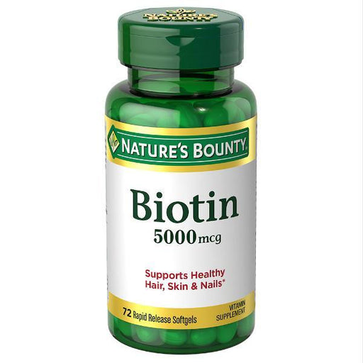 Nature's Bounty Biotin 5000mg Potency 60 Softgels - Farmacias Arrocha