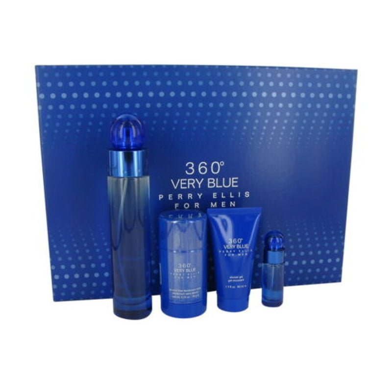 Perry Ellis 360º Very Blue Men Edt Spr 100Ml+Sg 90Ml+Body 78G +Mini 7.5Ml - Farmacias Arrocha