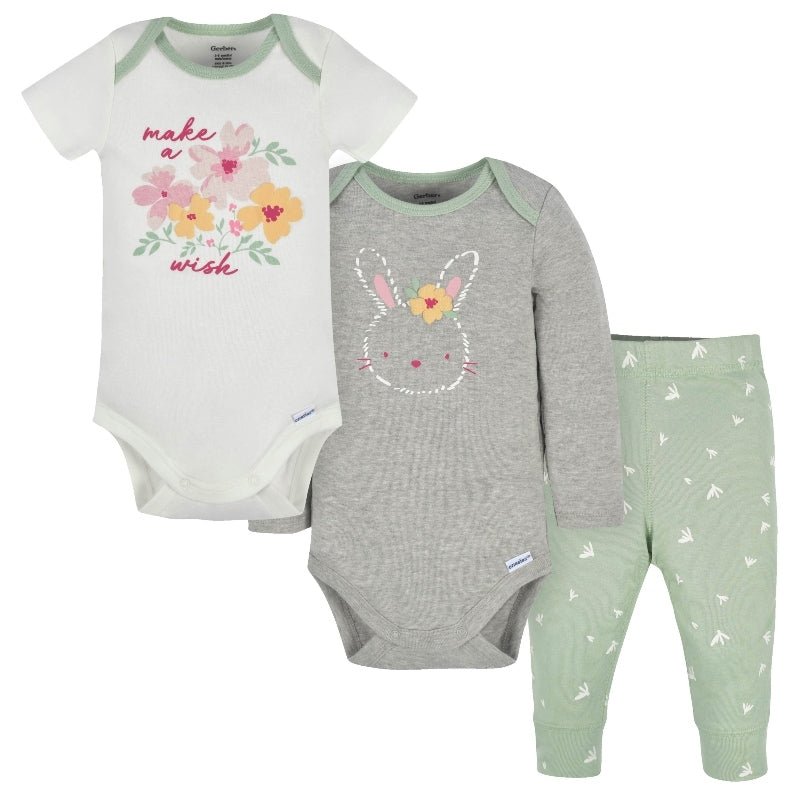 Gerber Set 3 Piezas Bodies y Pantalón Niña - Farmacias Arrocha