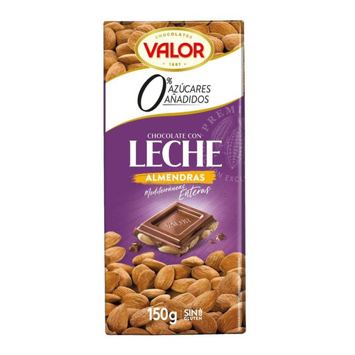 Valor Chocolate Con Leche Y Almendras Sin Azúcar - Farmacias Arrocha