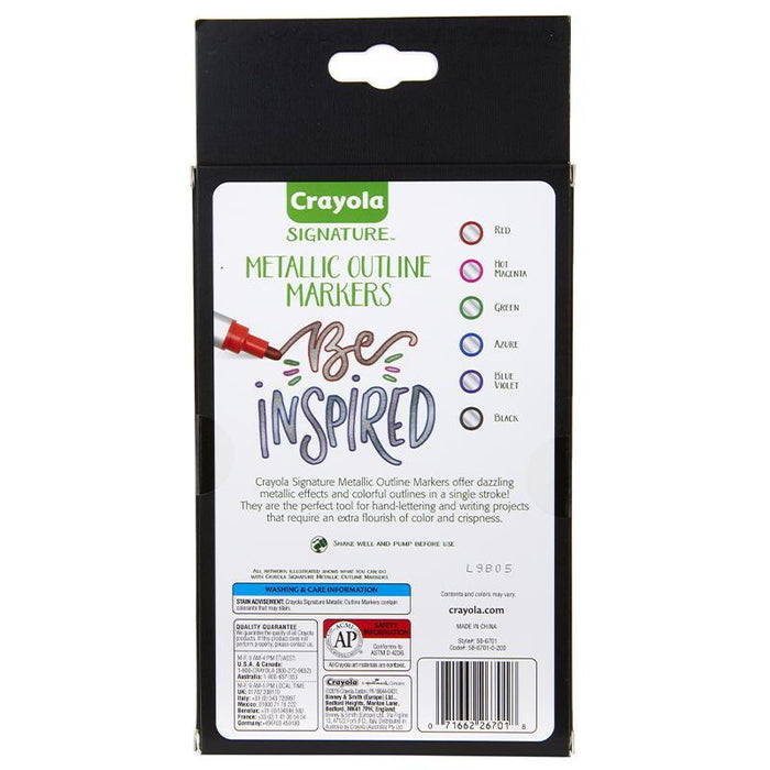 Crayola Signature 6Ct Mtlc Outline - Farmacias Arrocha