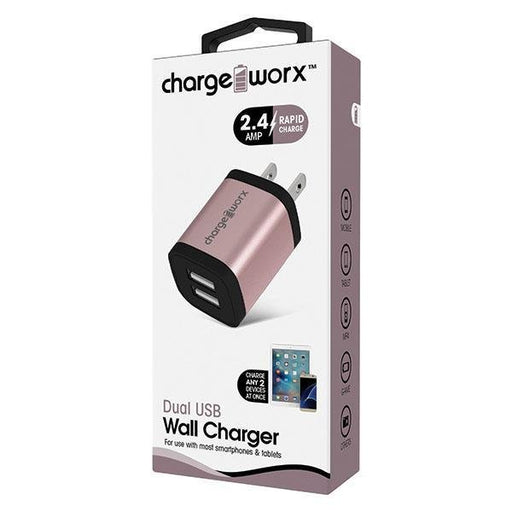 Chargeworx Dual Usb Wall Charger 2.4A Rose Gold - Farmacias Arrocha