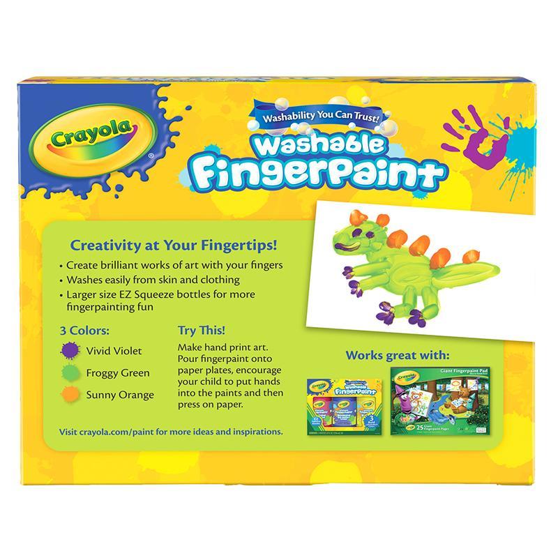 Crayola 3Ct 8Oz Wh Fngrpaint Secndry Clrs 12P - Farmacias Arrocha