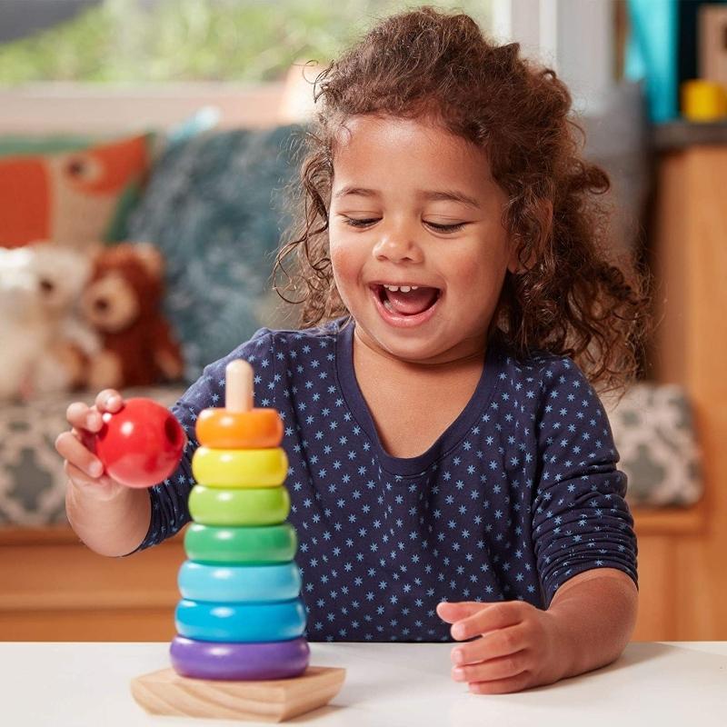 Melissa & Doug Aros de Madera Apilables Multicolor - Farmacias Arrocha