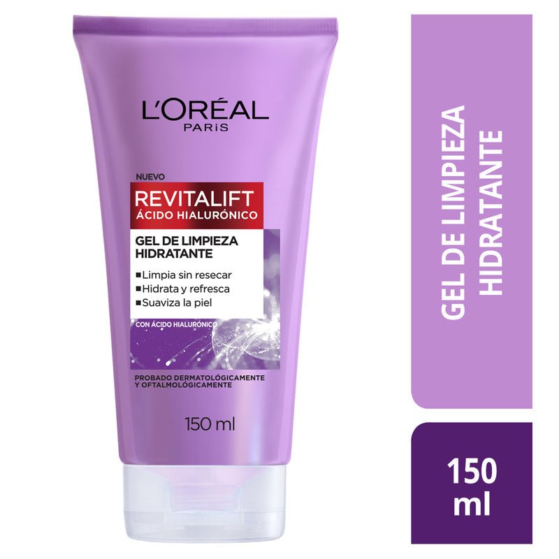 L'Oréal París Gel Limpiador Hidratante Ácido Hialurónico 150Ml - Farmacias Arrocha